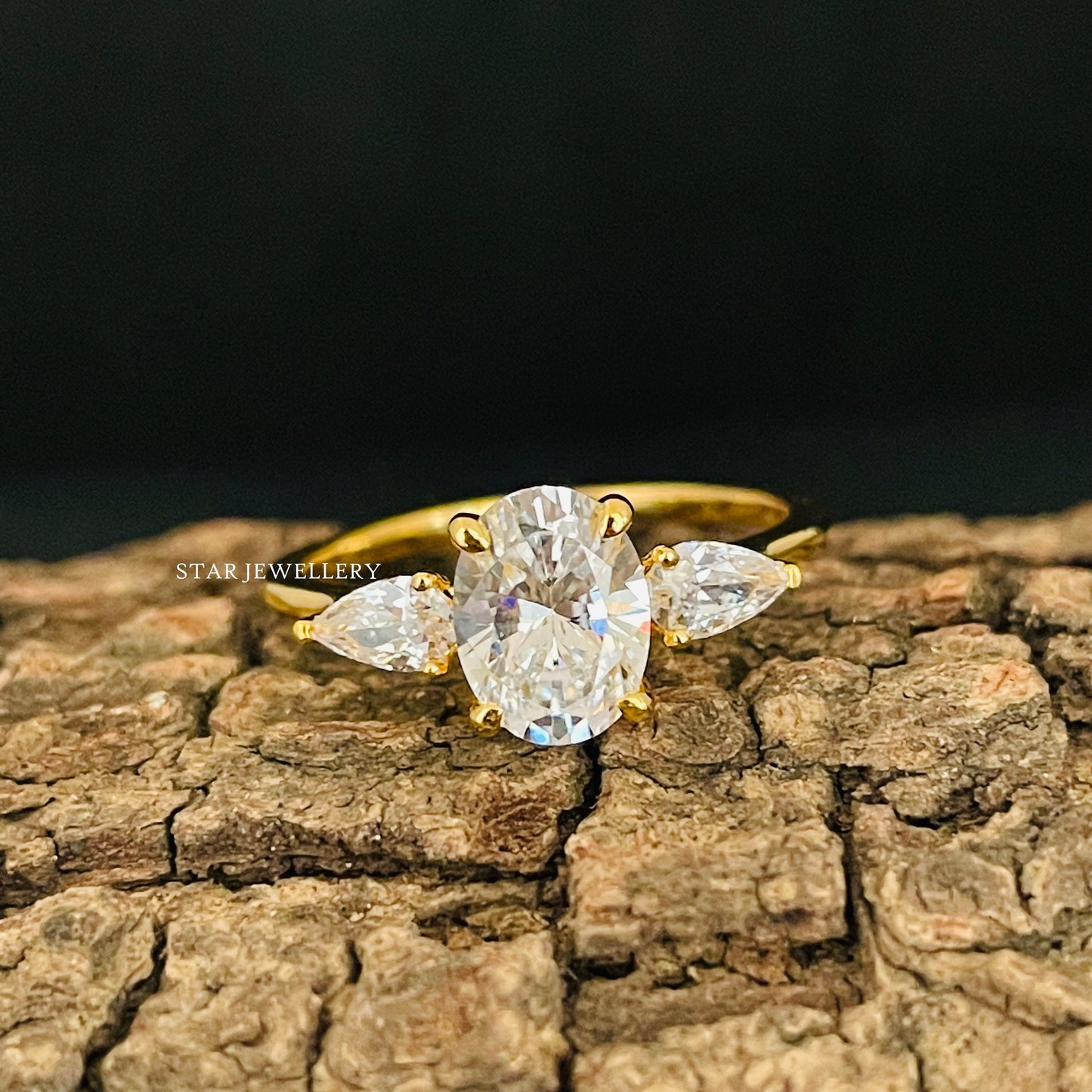 1.25 Ct Colorless Oval Cut Moissanite Wedding Ring Set