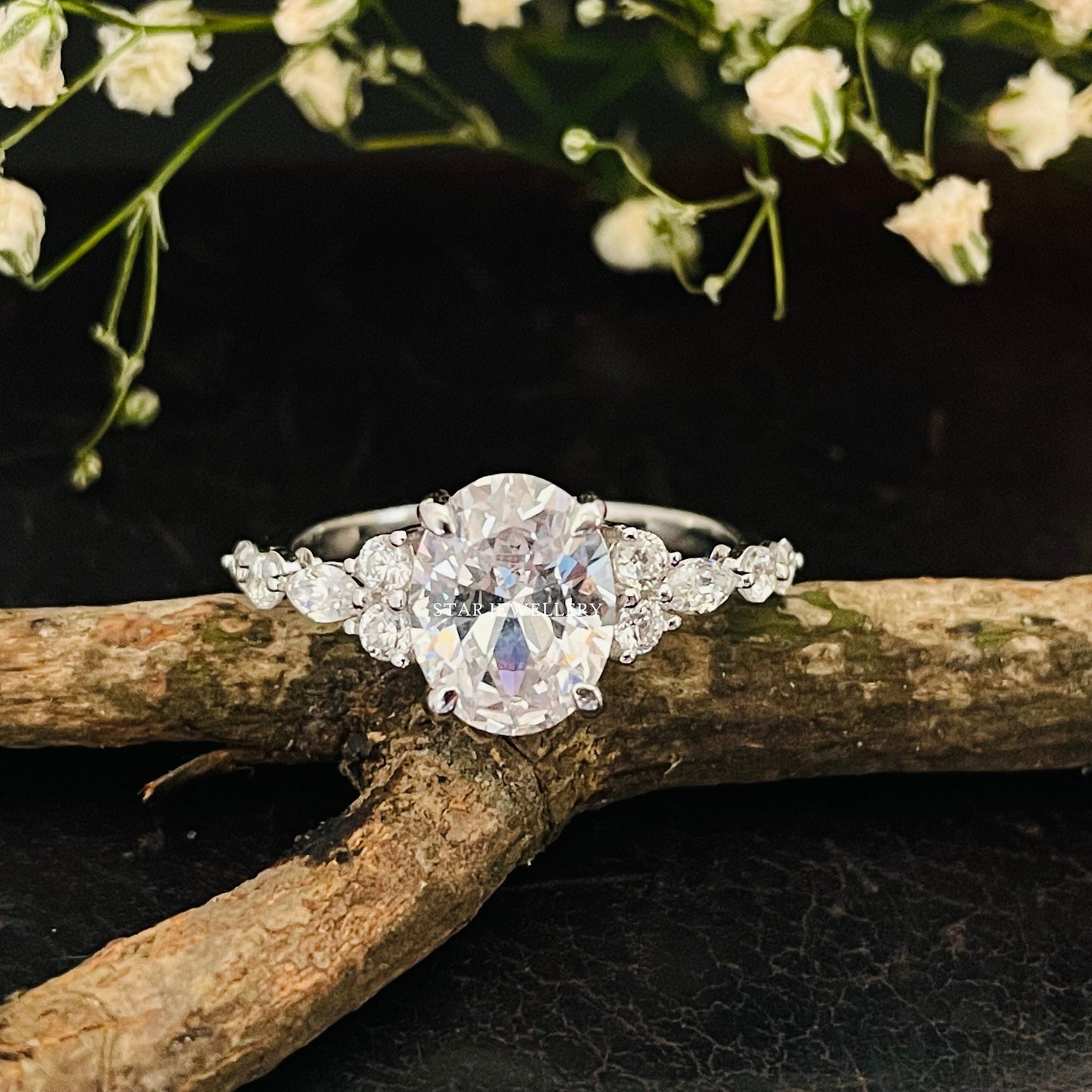2.00 Ct Oval Cut Lab Grown Diamond Wedding Proposal Ring