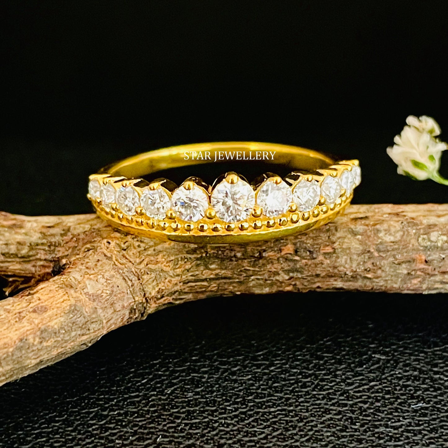 14K Solid Gold Lab Grown Diamond Matching Band for Solitaire Engagement Ring