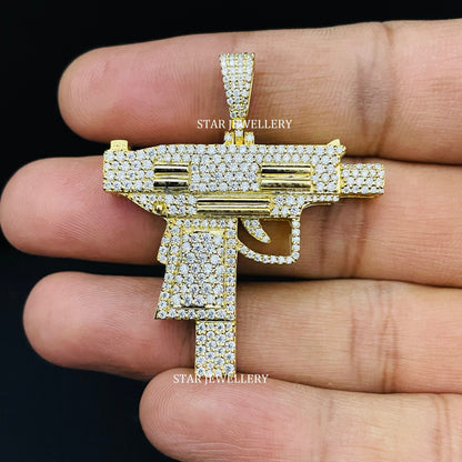 VVS Moissanite GUN Pendant for him