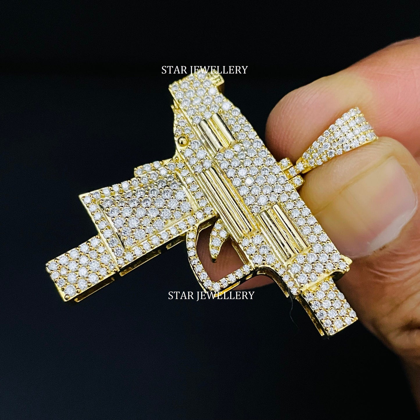 VVS Moissanite GUN Pendant for him