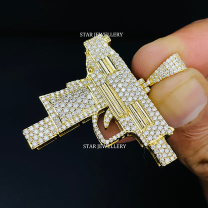 VVS Moissanite GUN Pendant for him