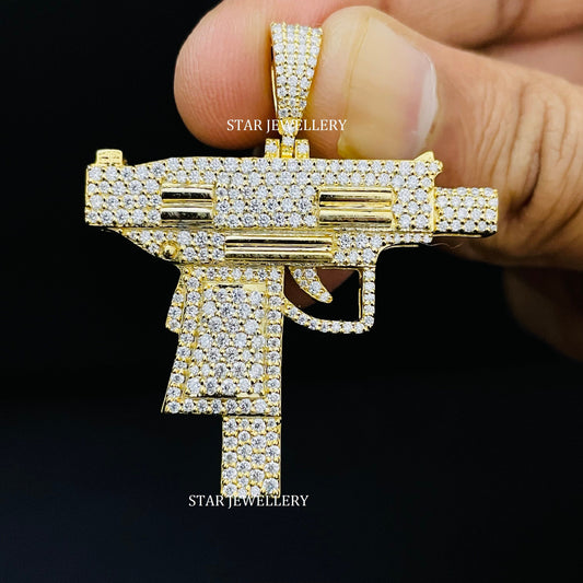 VVS Moissanite GUN Pendant for him