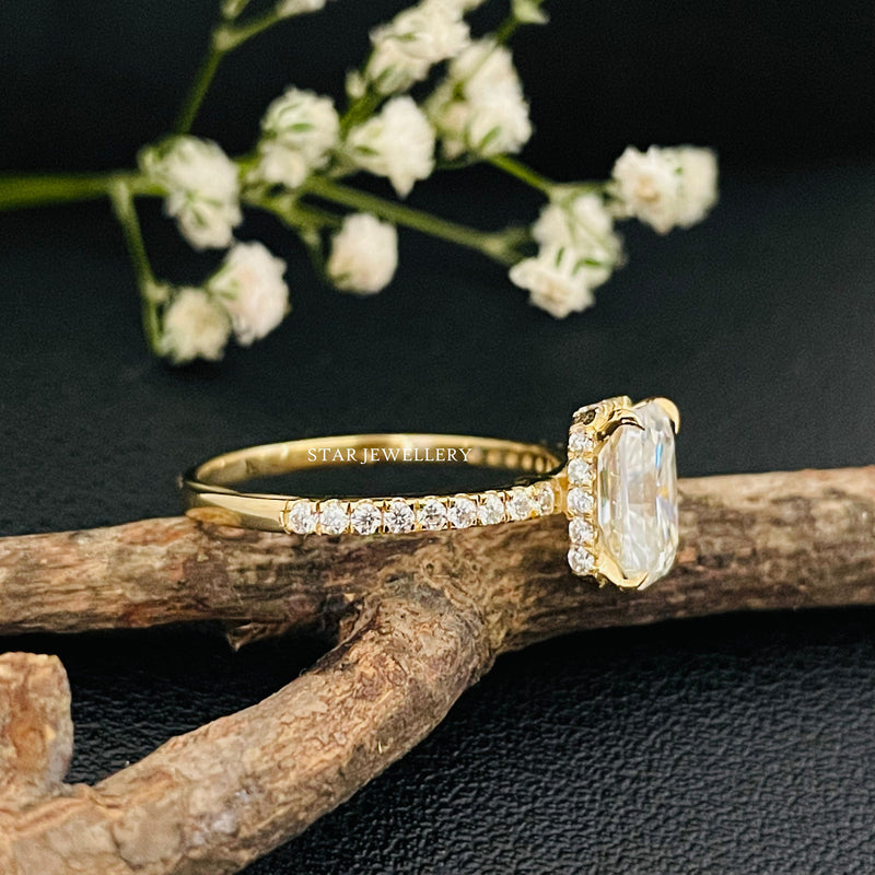 1.50 ct radiant-cut IGI-certified lab-grown diamond ring with accent stones