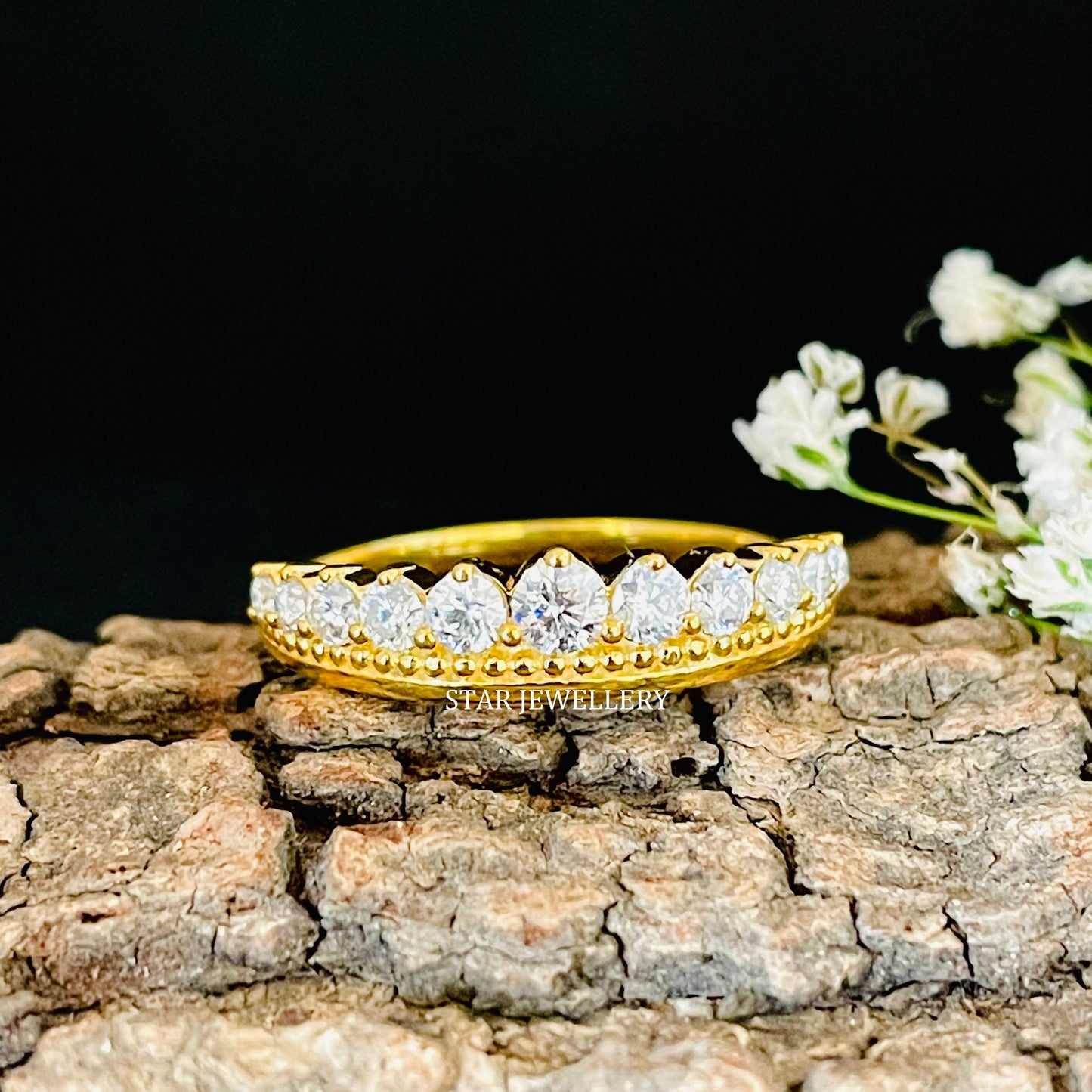 14K Solid Gold Lab Grown Diamond Matching Band for Solitaire Engagement Ring