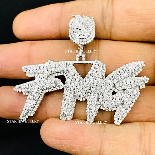 VVS Moissanite Custom Letter Icedout Pendant