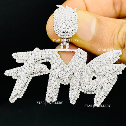 VVS Moissanite Custom Letter Icedout Pendant