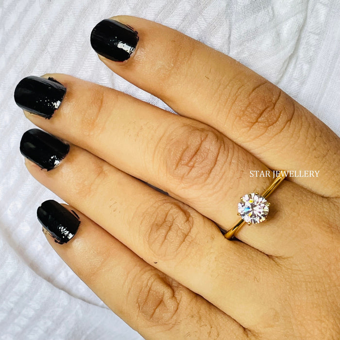 STAR JEWELLERY 1 ct CVD diamond solitaire engagement ring, angled view
