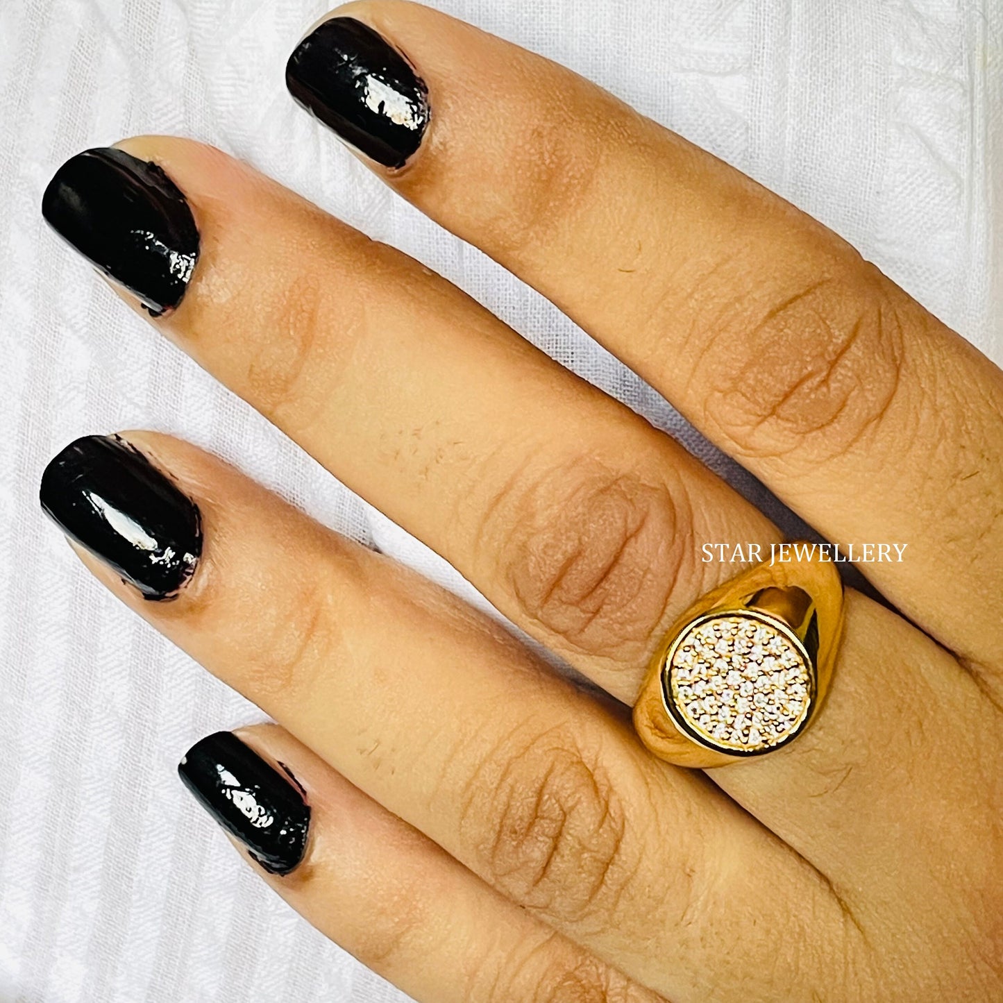 Natural Diamond Signet Ring