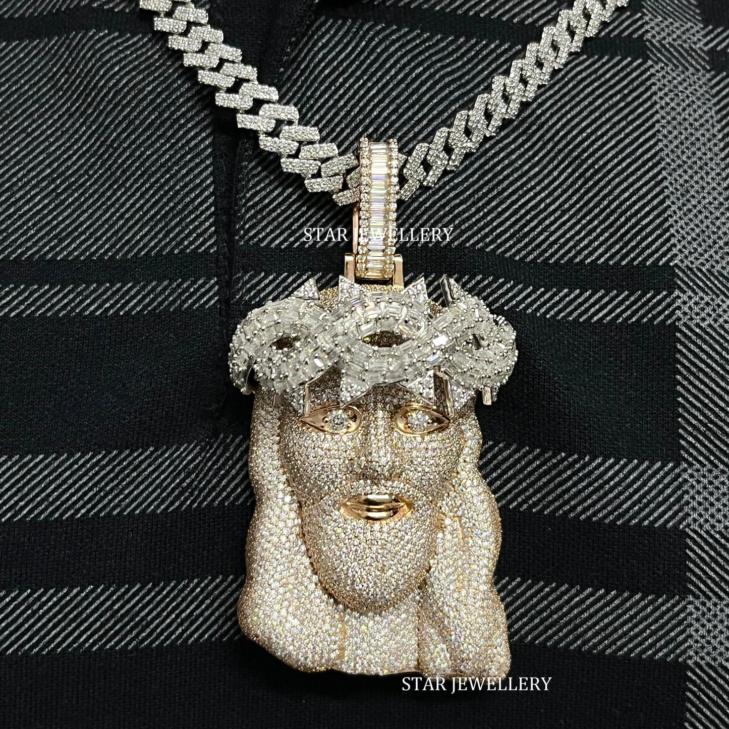 VVS Moissanite Diamond Jesus Pendantted Jesus Pendant