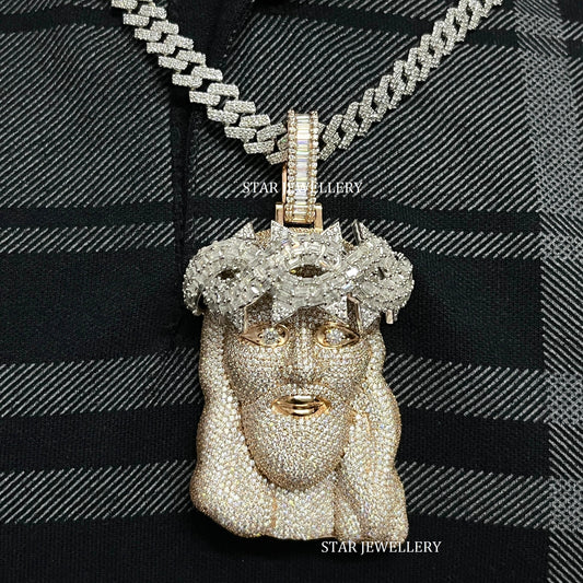 VVS Moissanite Diamond Jesus Pendantted Jesus Pendant