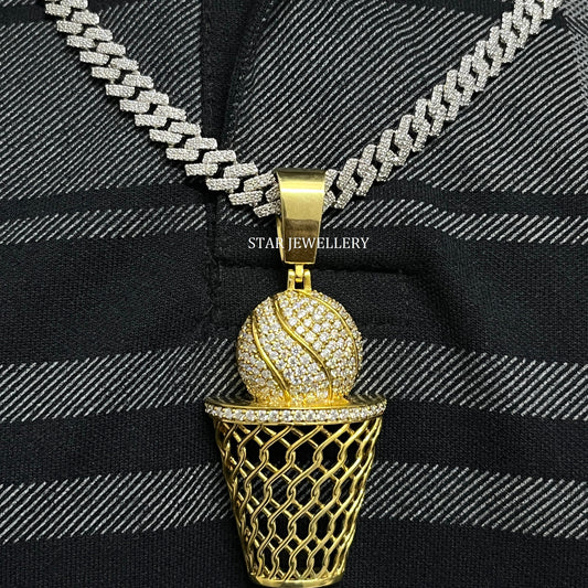 VVS Moissanite Basket Ball Pendant for him