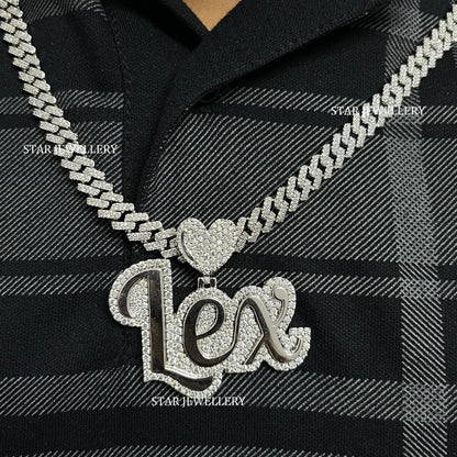 Custom Letter Name VVS Moissanite Icedout Pendant