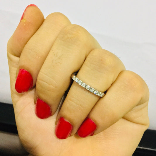 Nine Diamond Eternity Wedding Band Ring