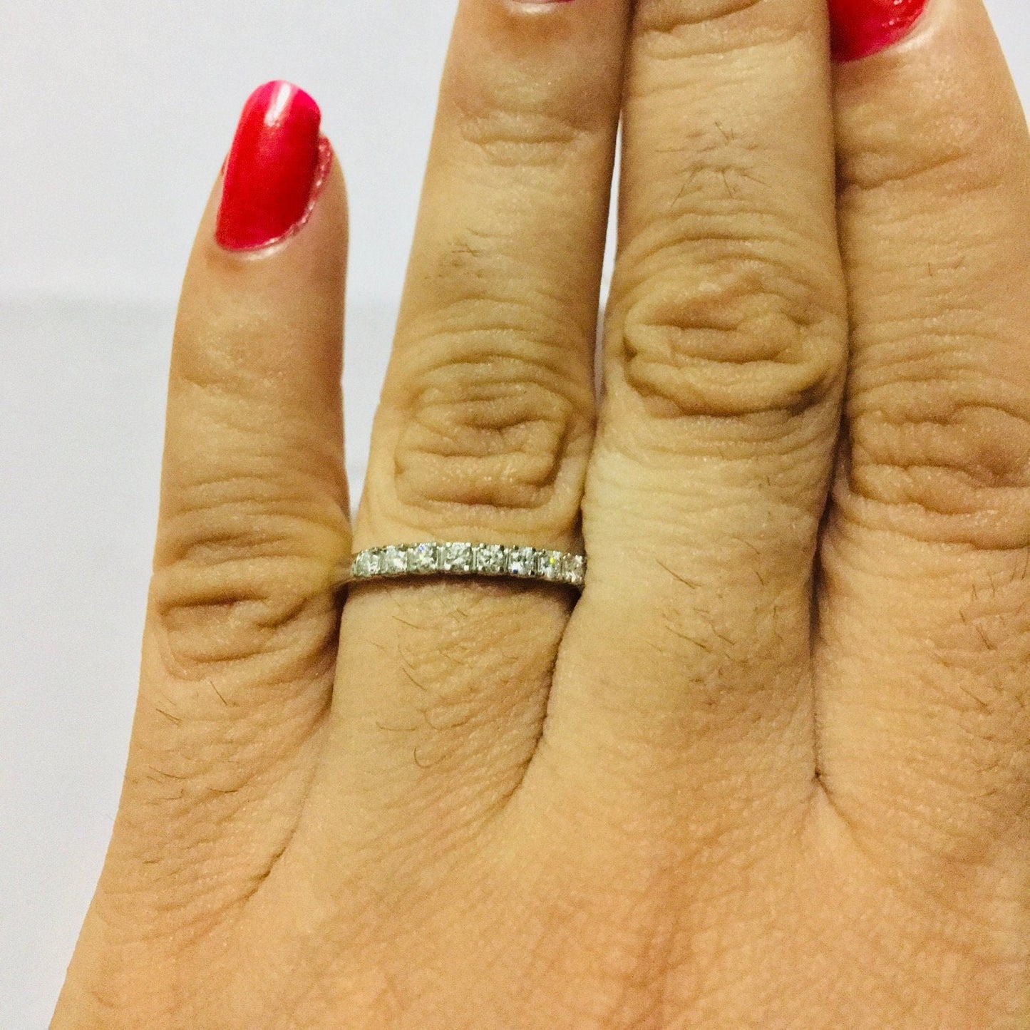 Nine Diamond Eternity Wedding Band Ring
