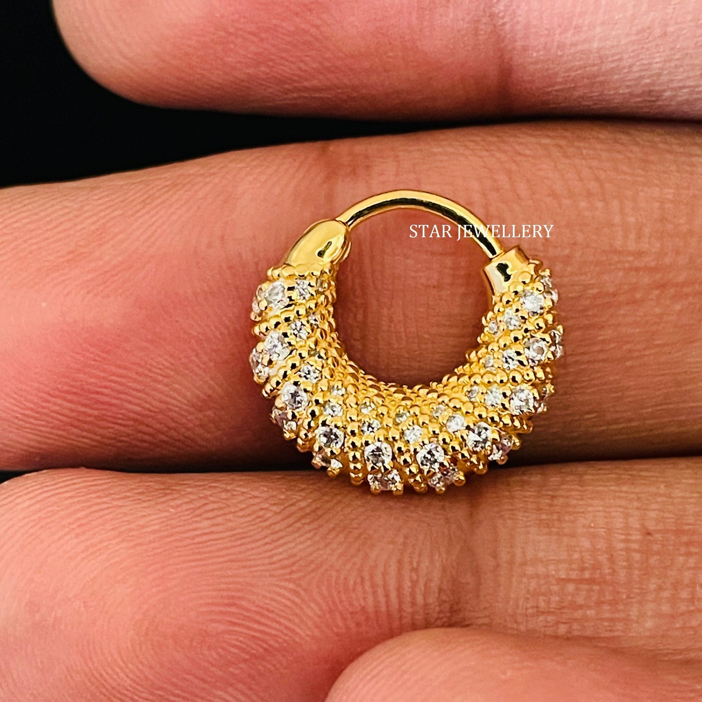 Solid Gold Natural Diamond Bridal Septum Piercing