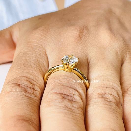 1 Ct CVD Diamond Solitaire Engagement Ring