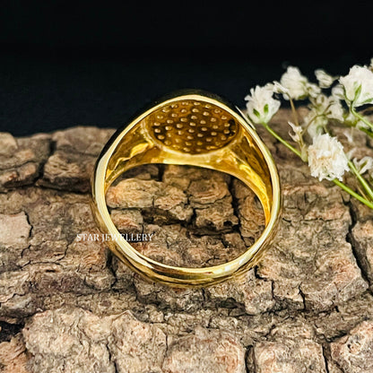 Natural Diamond Signet Ring