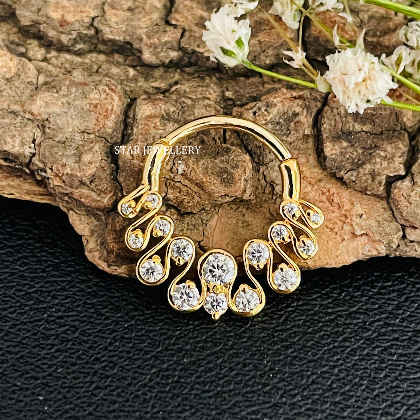 Zig Zag Natural Diamond Septum Nose Ring