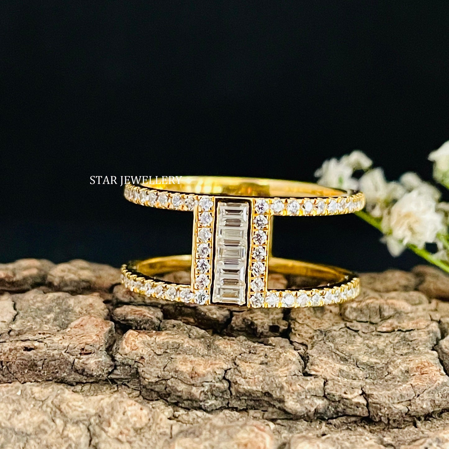 Baguette Diamond Dual Band Ring