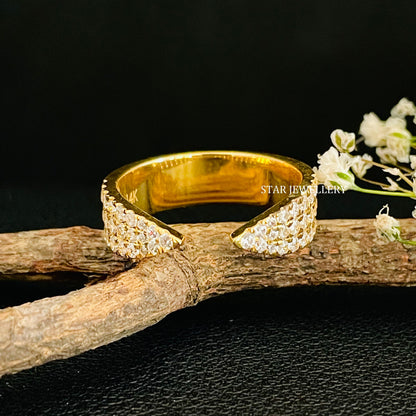 14K Solid Gold Pave Set Natural Diamond Claw Ring