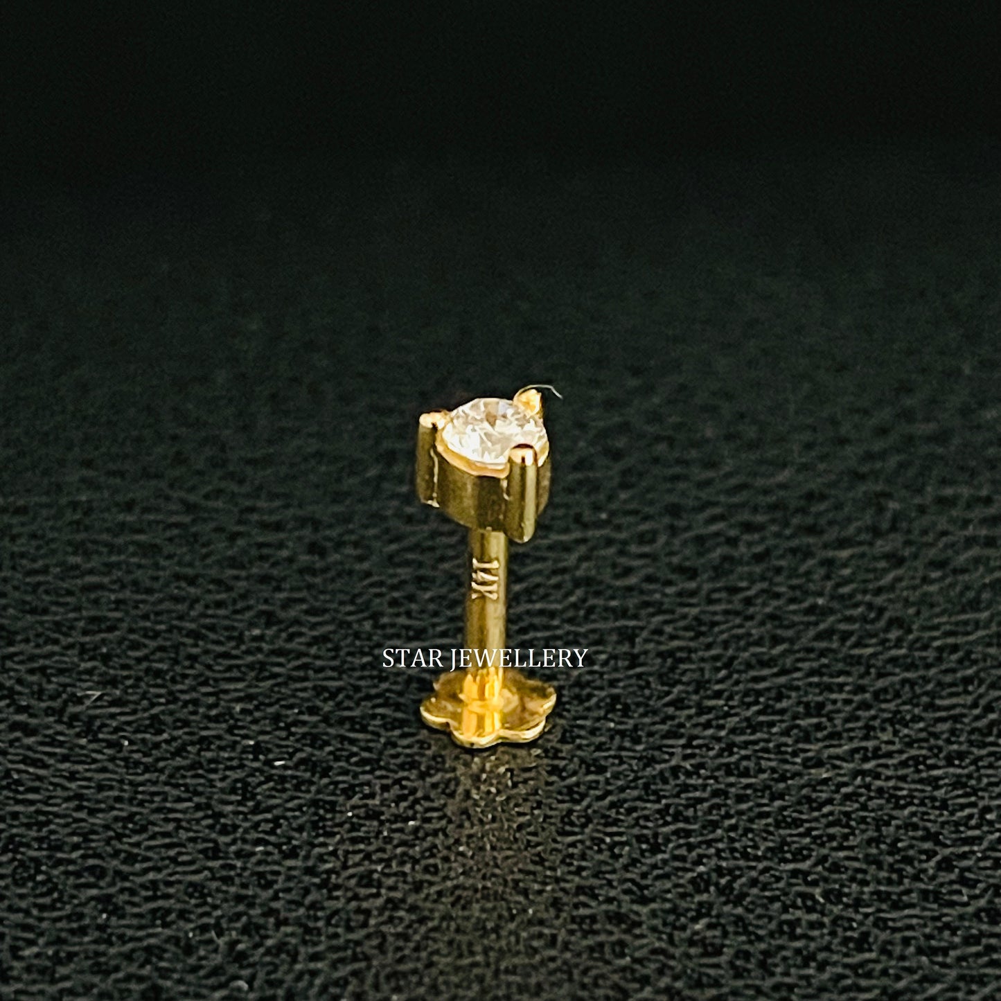 14K Gold Natural Diamond Nose/Ear Stud