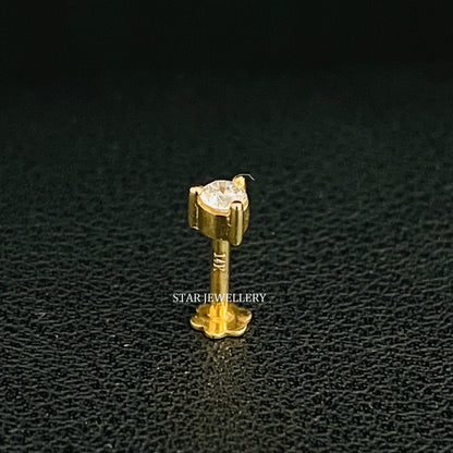 14K Gold Natural Diamond Nose/Ear Stud