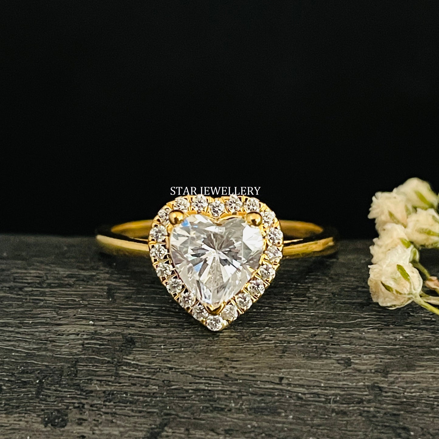 1.00 Ct IGI Certified Heart Cut Lab Grown Diamond Halo Engagement Ring