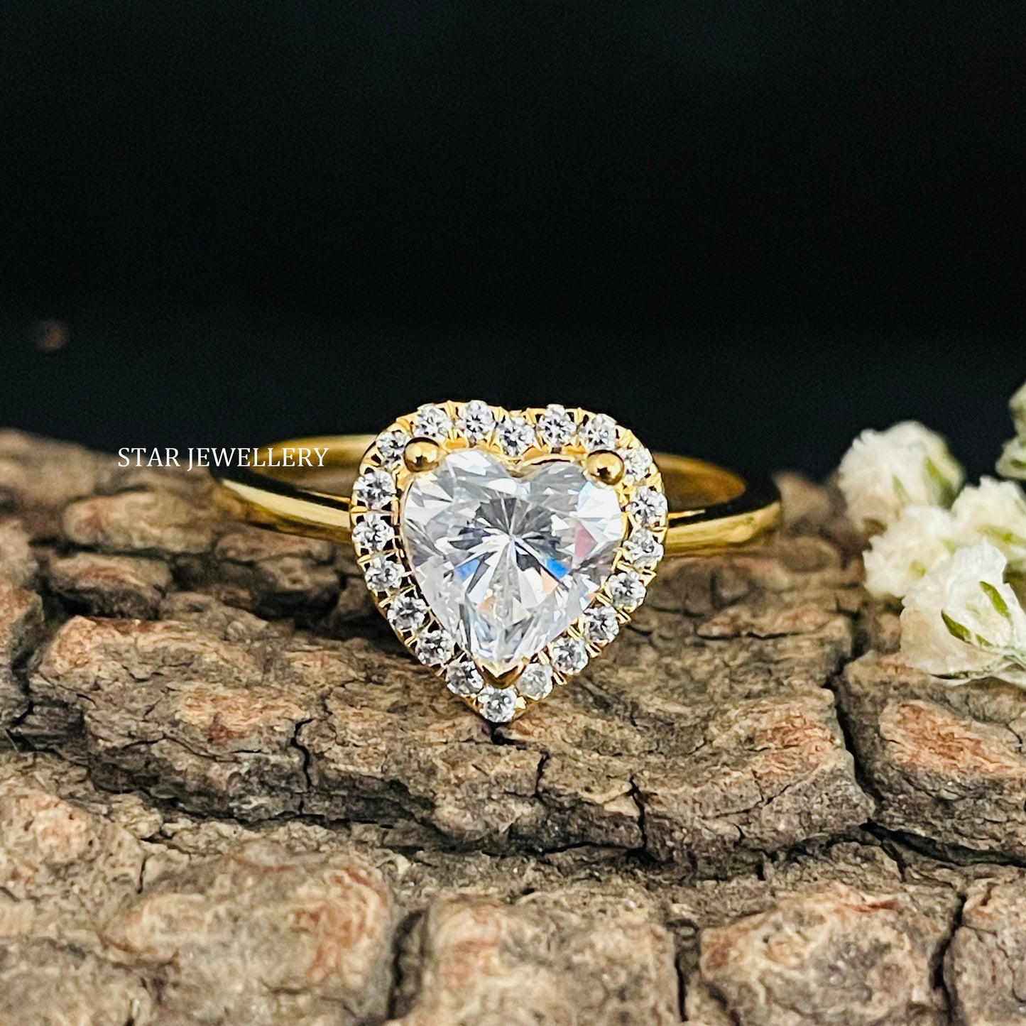 1.00 Ct IGI Certified Heart Cut Lab Grown Diamond Halo Engagement Ring