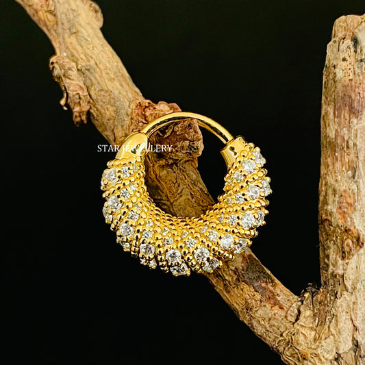 Solid Gold Natural Diamond Bridal Septum Piercing