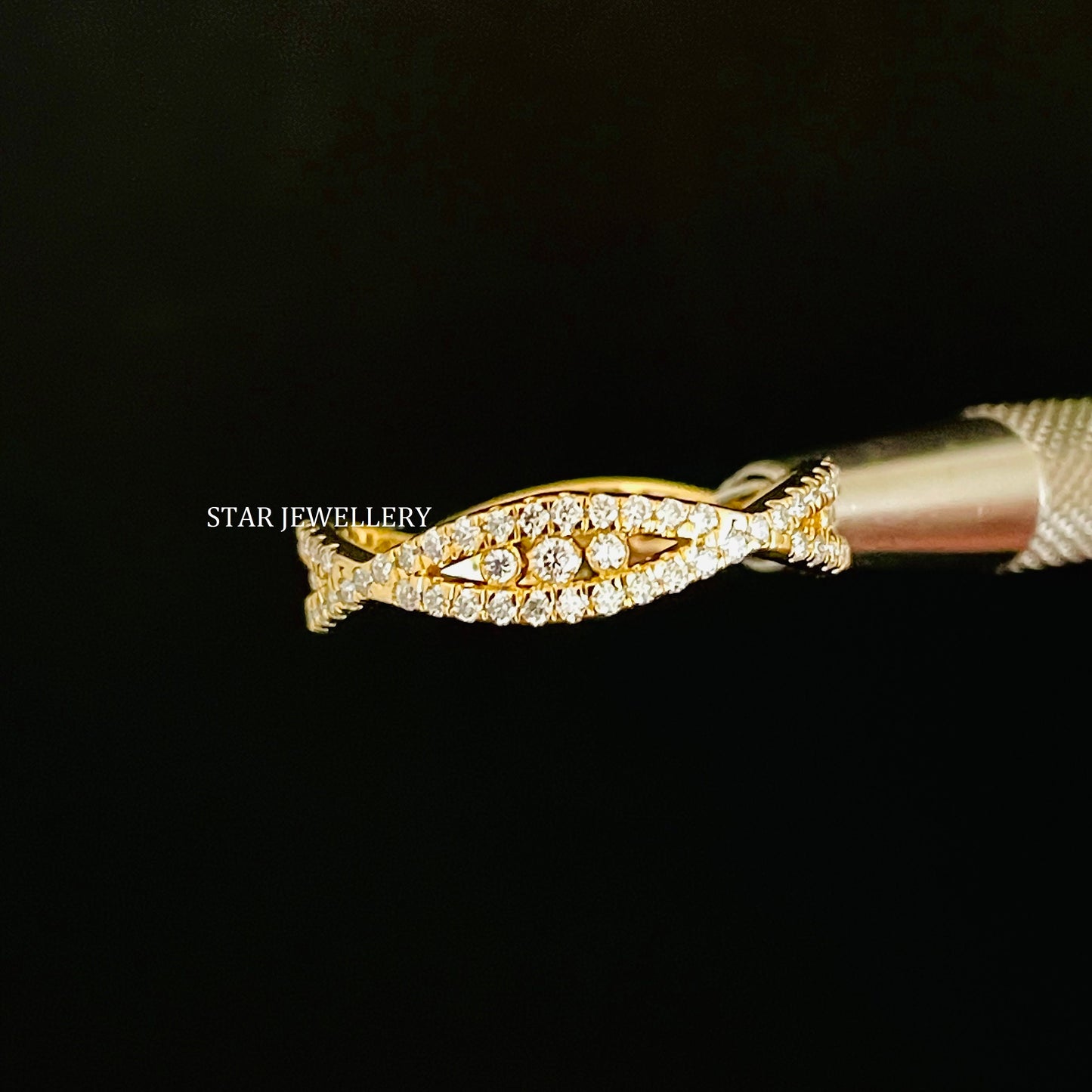 14K Gold Thin Eternity Infinity Wedding Band Ring