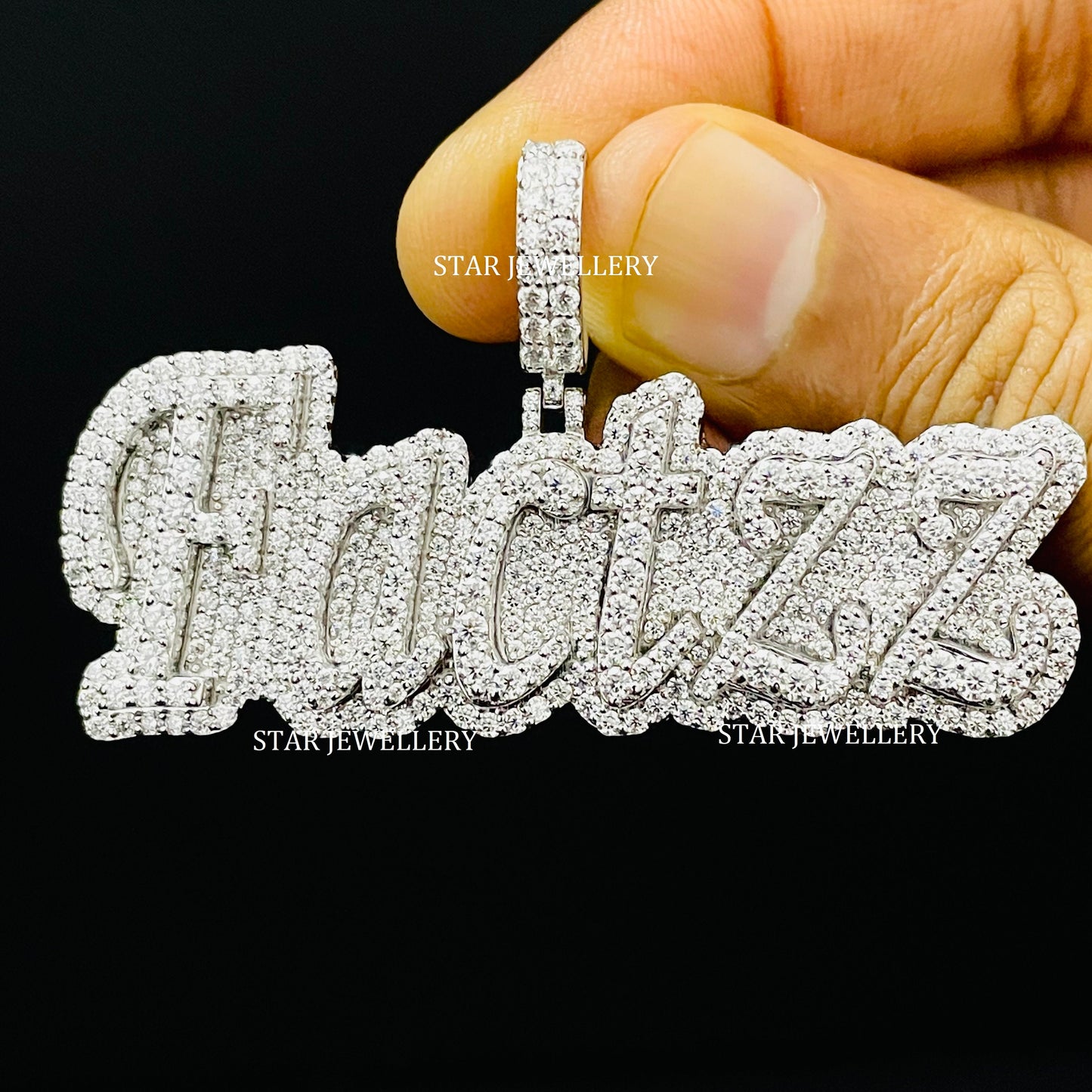 VVS Moissanite Custom Letter Icedout Pendant