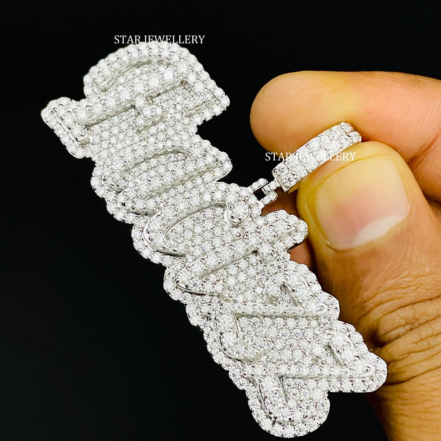 VVS Moissanite Custom Letter Icedout Pendant