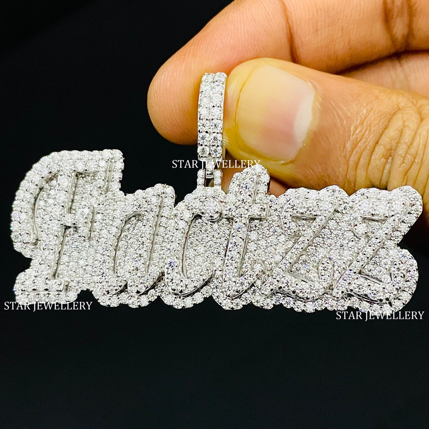VVS Moissanite Custom Letter Icedout Pendant