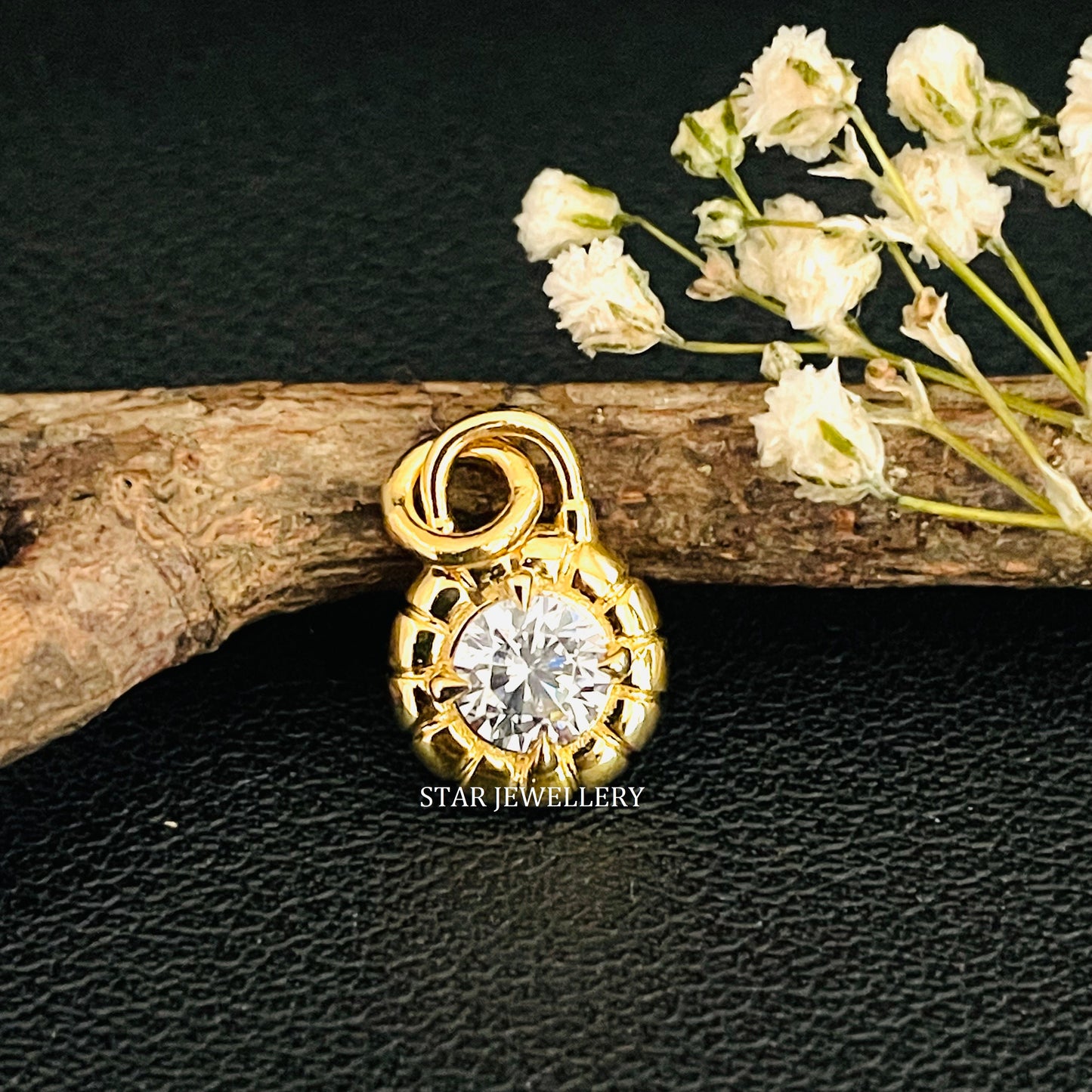 CVD Lab Diamond Solitaire Gold Lock Pendant