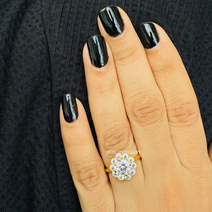 1.00 ct IGI Certified Lab Grown Solitaire Diamond Vintage Halo Engagement Ring