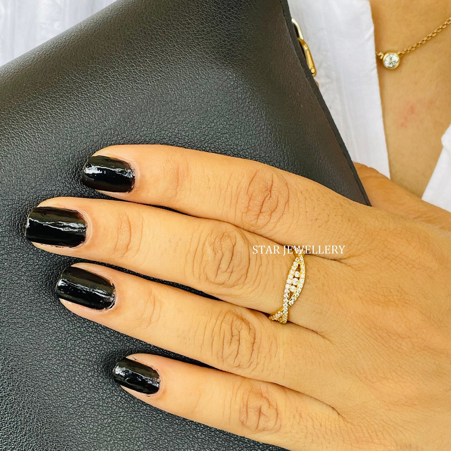 14K Gold Thin Eternity Infinity Wedding Band Ring
