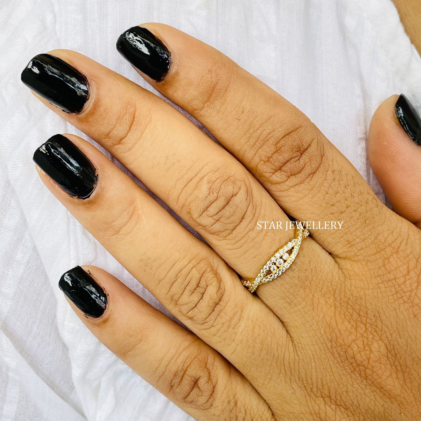 14K Gold Thin Eternity Infinity Wedding Band Ring
