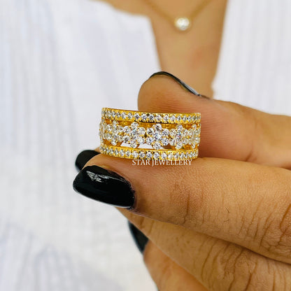 Lab Grown Diamond Flower Wedding Proposal Ring