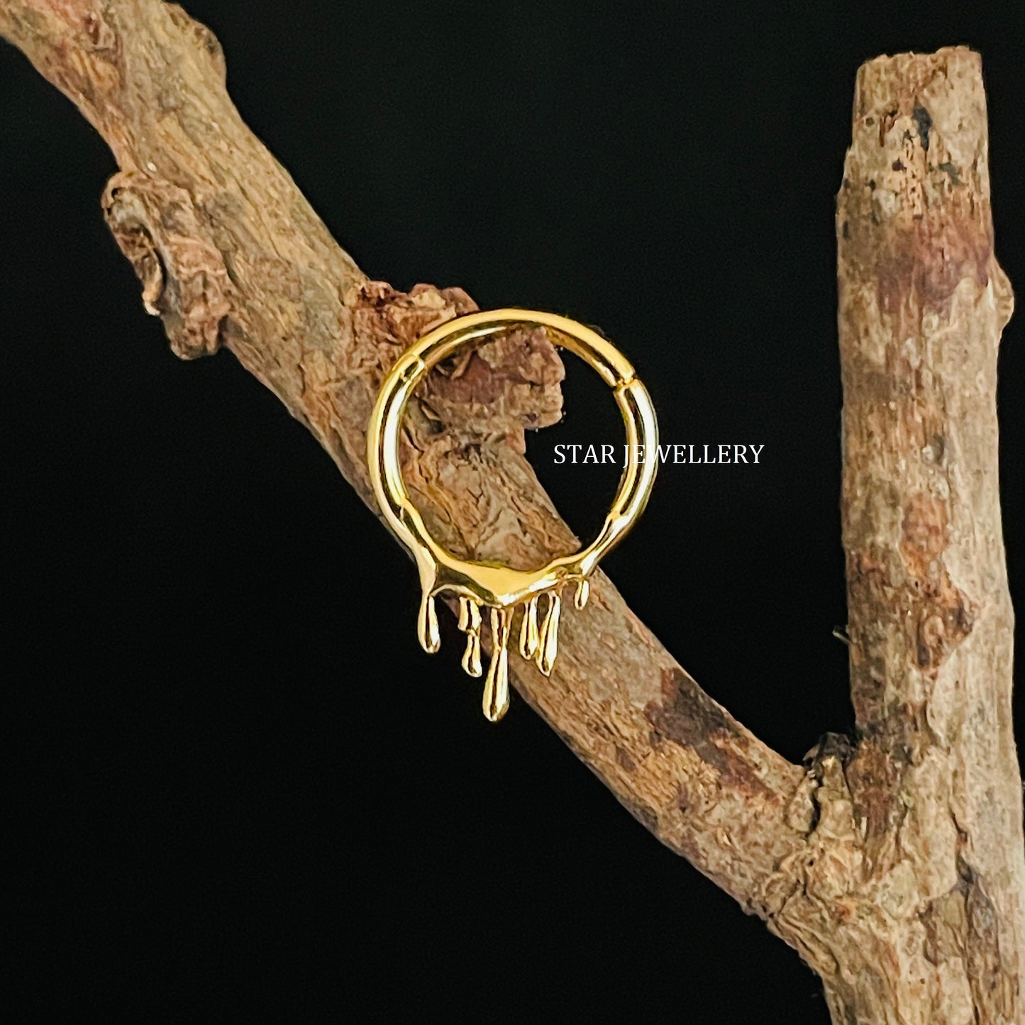 Solid Gold Lava Septum Piercing