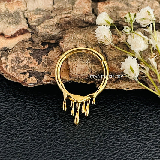 Solid Gold Lava Septum Piercing