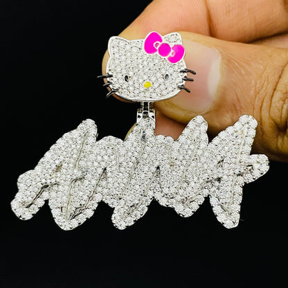 VVS Moissanite Pendant with Custom Kitty Bail