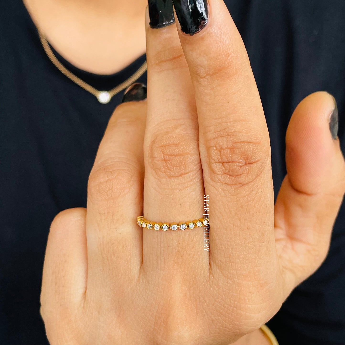 Bezel Set Diamond Thin Eternity Ring