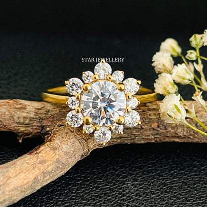 1.00 ct IGI Certified Lab Grown Diamond Halo Engagement Ring