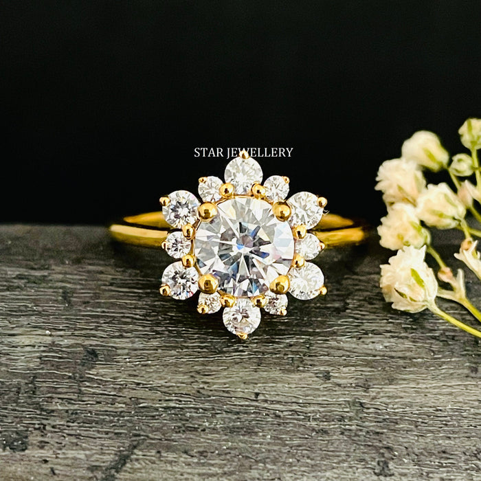 STAR JEWELLERY IGI certified lab grown diamond halo engagement ring, front view