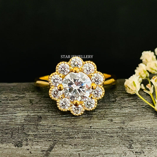 1.00 ct IGI Certified Lab Grown Solitaire Diamond Vintage Halo Engagement Ring