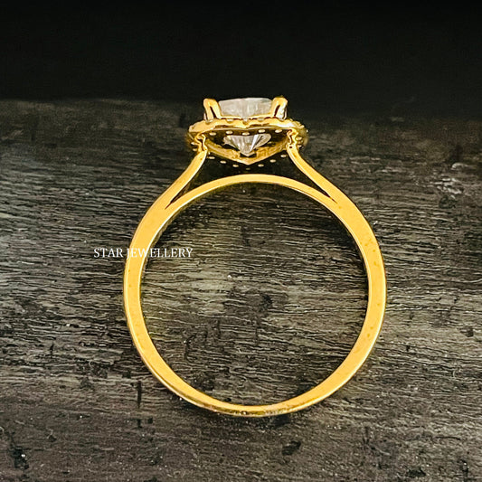 1.00 Ct IGI Certified Heart Cut Lab Grown Diamond Halo Engagement Ring