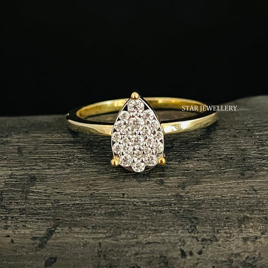 Pear Shape Diamond Cluster Wedding Proposal Ring