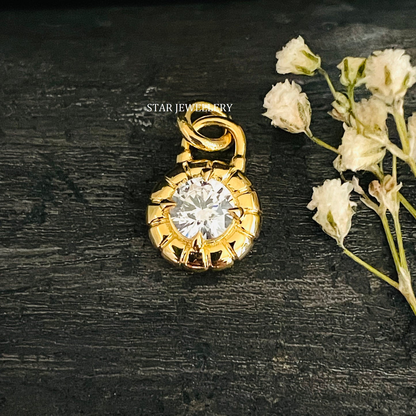 CVD Lab Diamond Solitaire Gold Lock Pendant