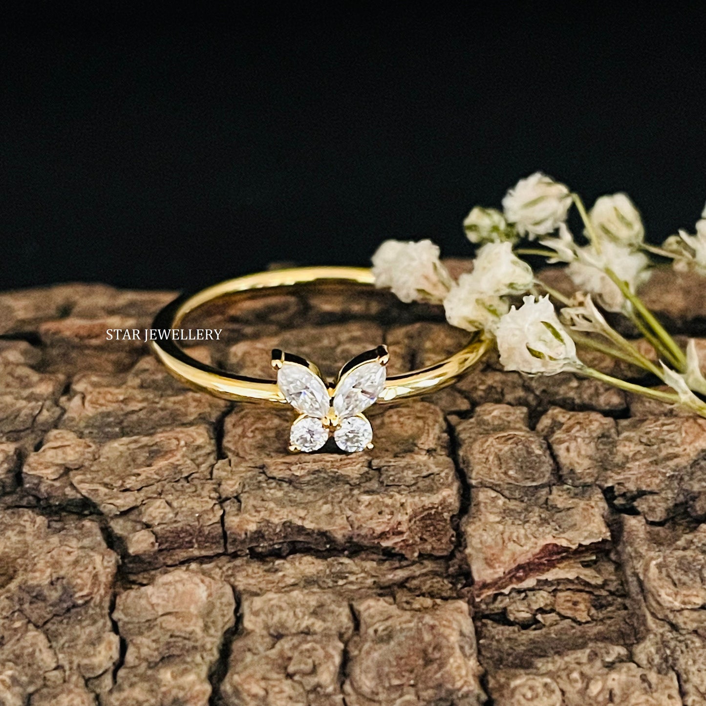 Lab Created CVD Diamond Dainty Butterfly Ring